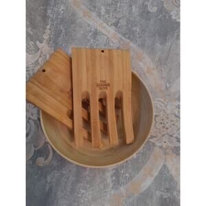 Bamboo Wood Salad Hands Set 2 Kitchen Gadgets The Bamboo Guys New